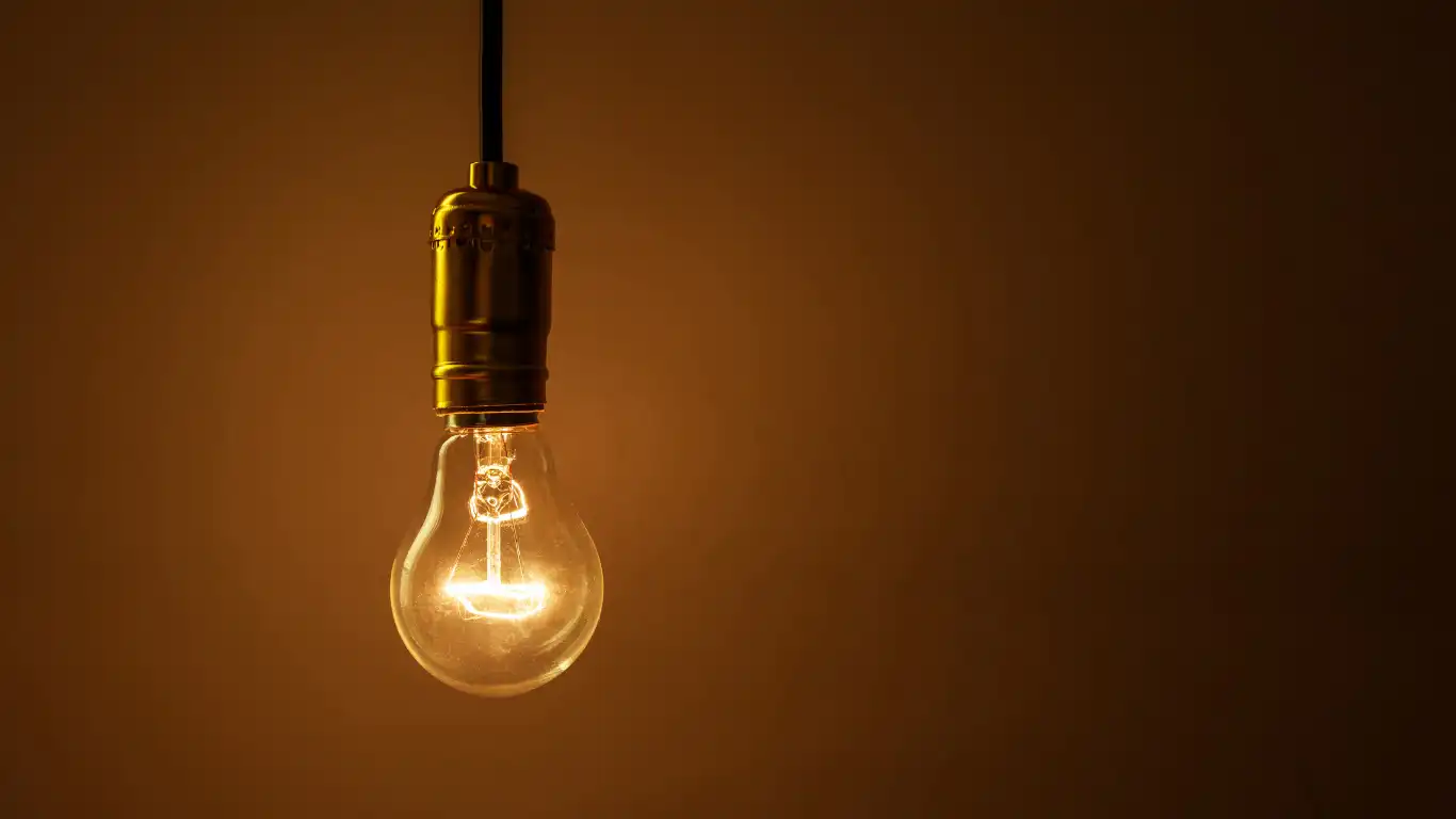 裸電球が吊り下がっている様子