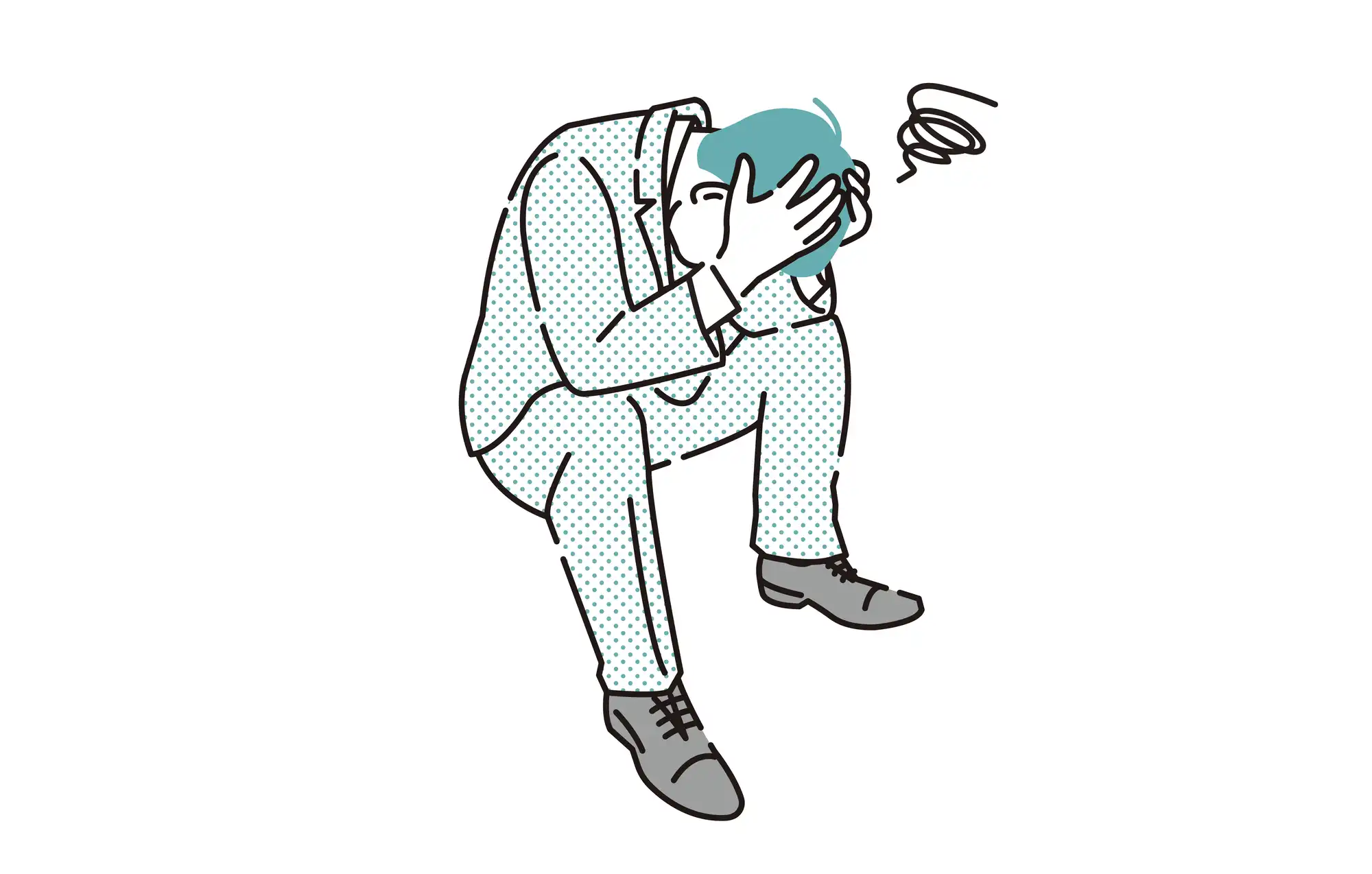 頭を抱える男性イラスト