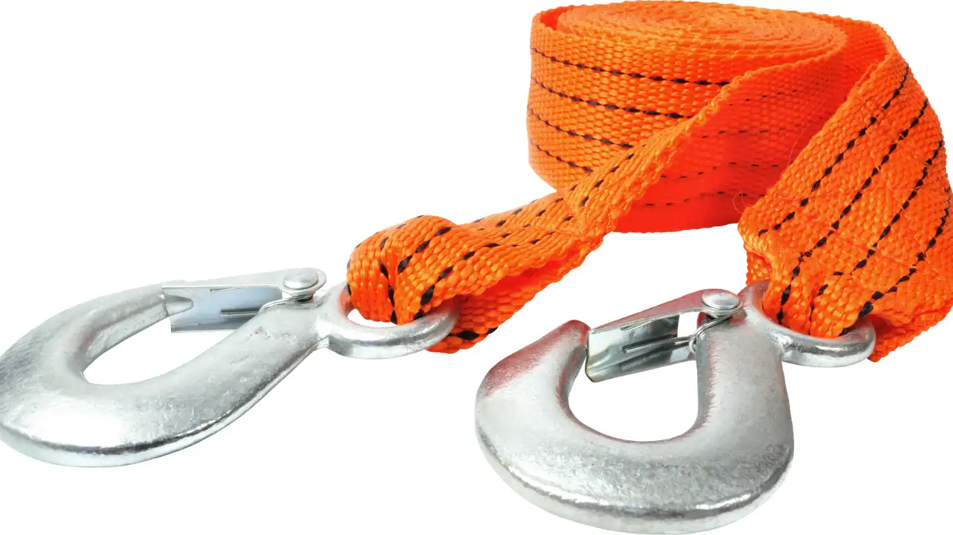 オレンジの牽引ロープ