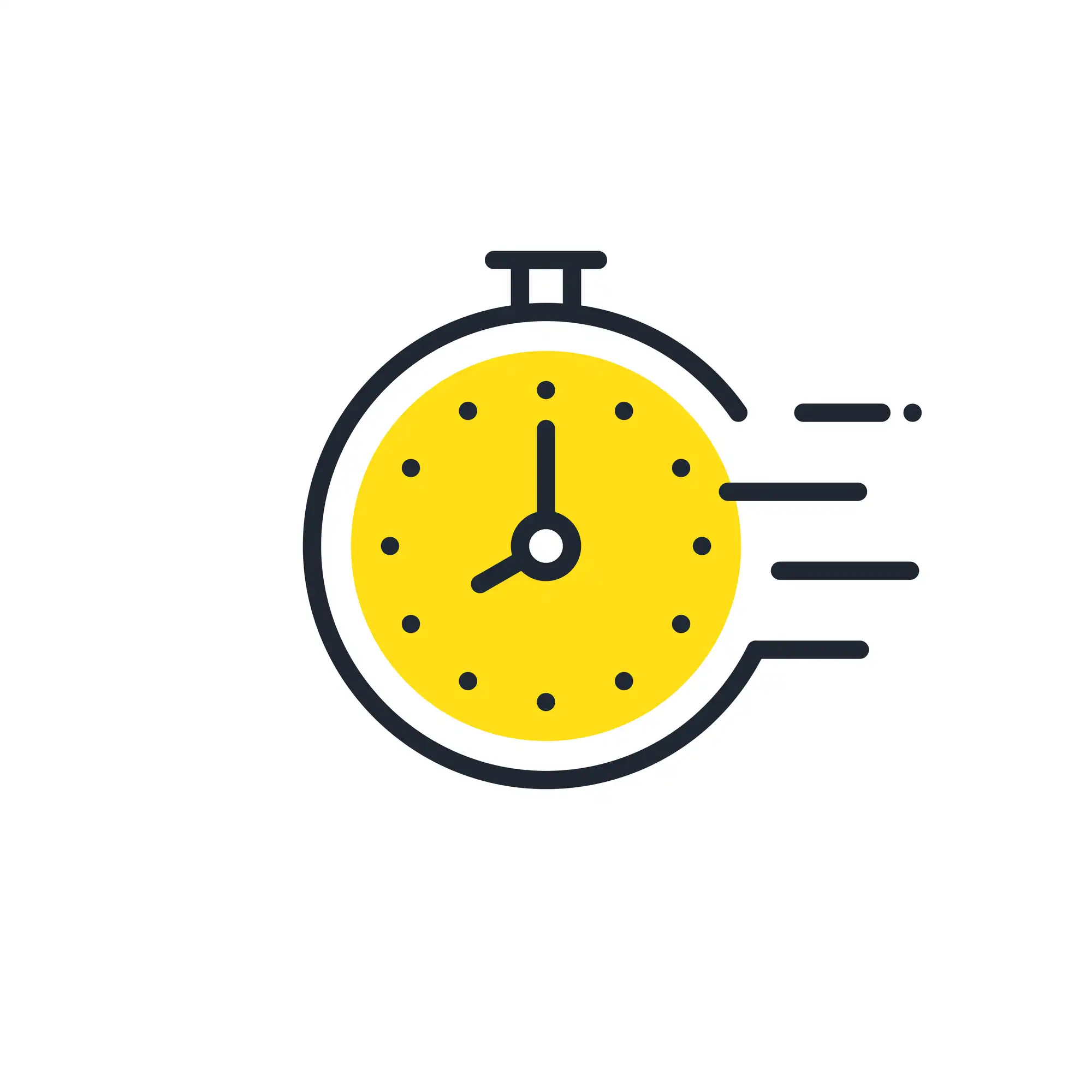 黄色い時計のイラスト