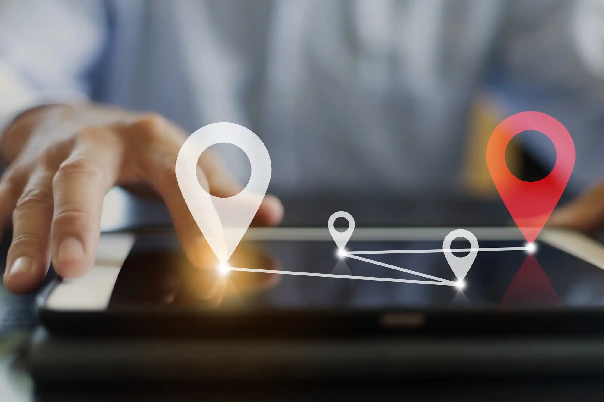 位置情報をタブレットで確認