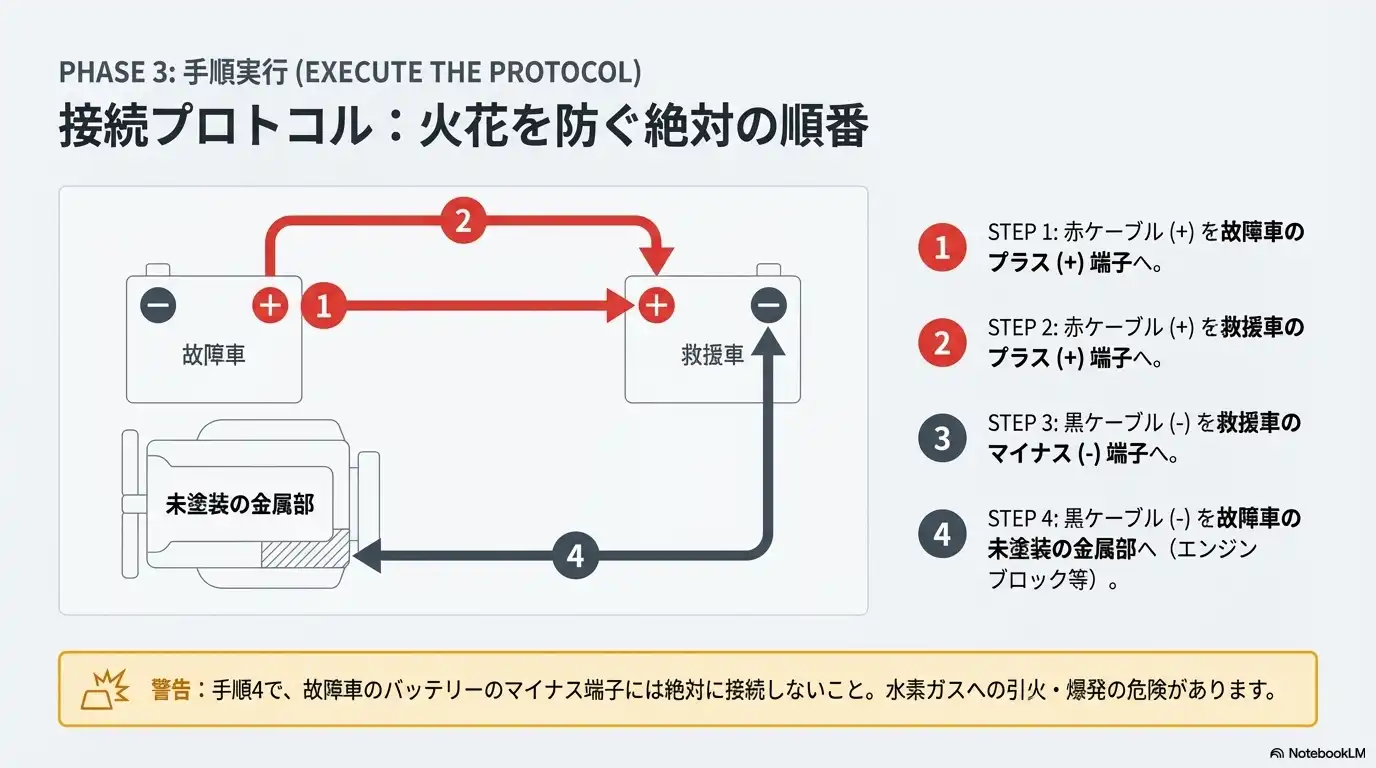 接続プロトコル：火花を防ぐ絶対の順番