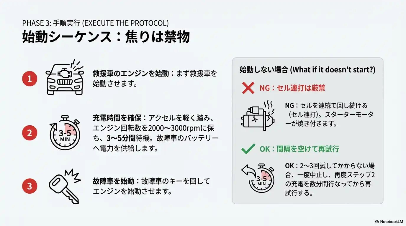 始動シーケンス：焦りは禁物