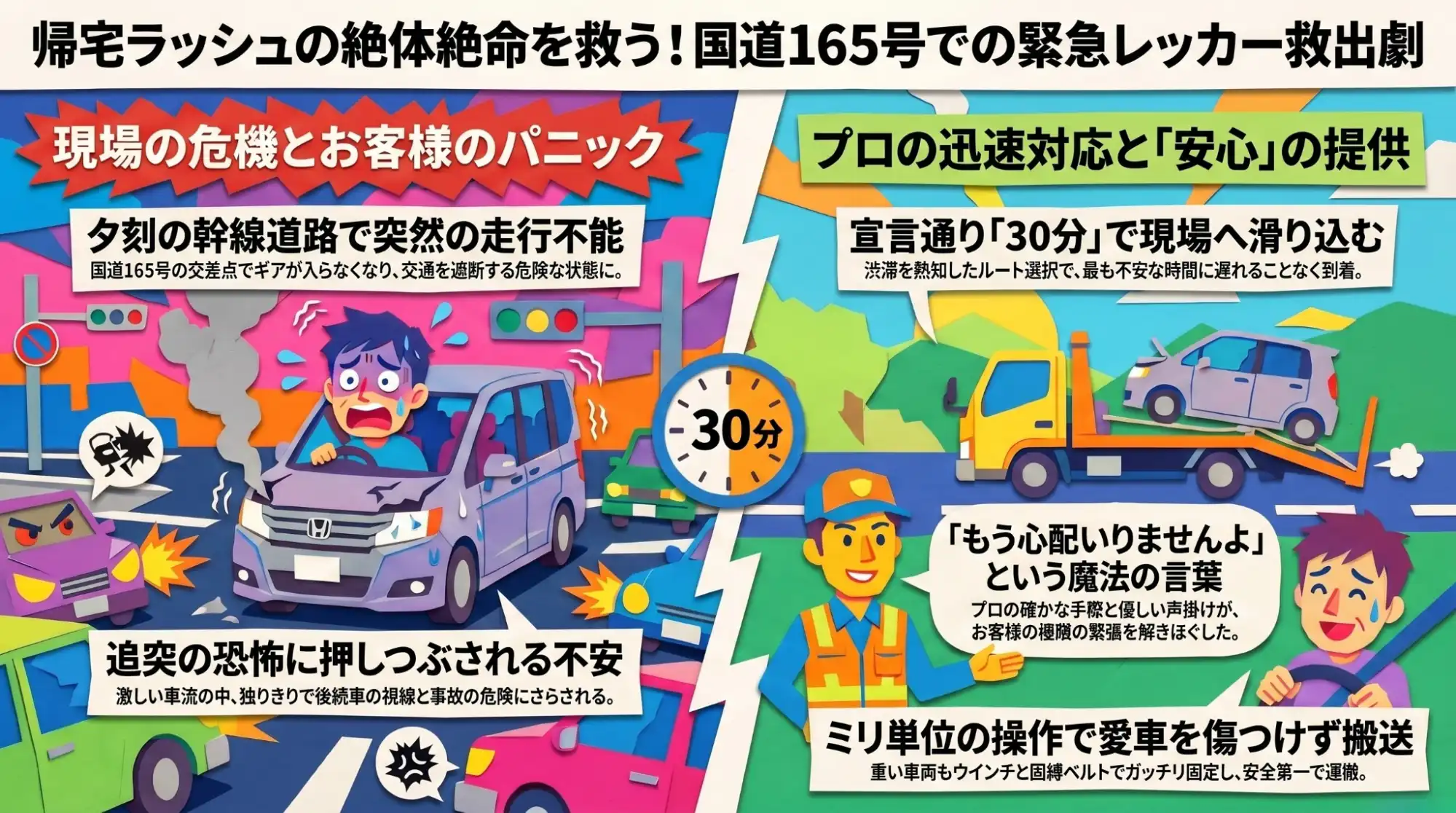 【三重県津市久居】夕刻の国道165号で変速不能。駆動力を失ったステップワゴンを安全圏へ緊急搬送
