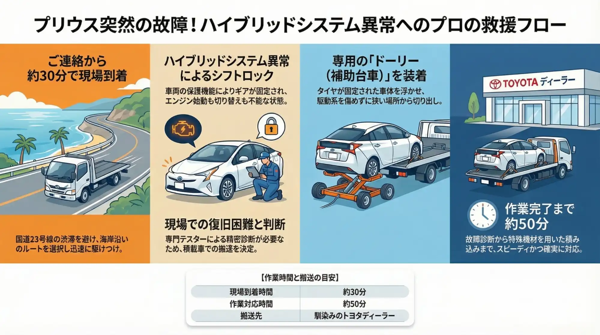 【三重県津市阿漕町】休憩後にプリウスが始動不能…ハイブリッドシステム異常による緊急搬送