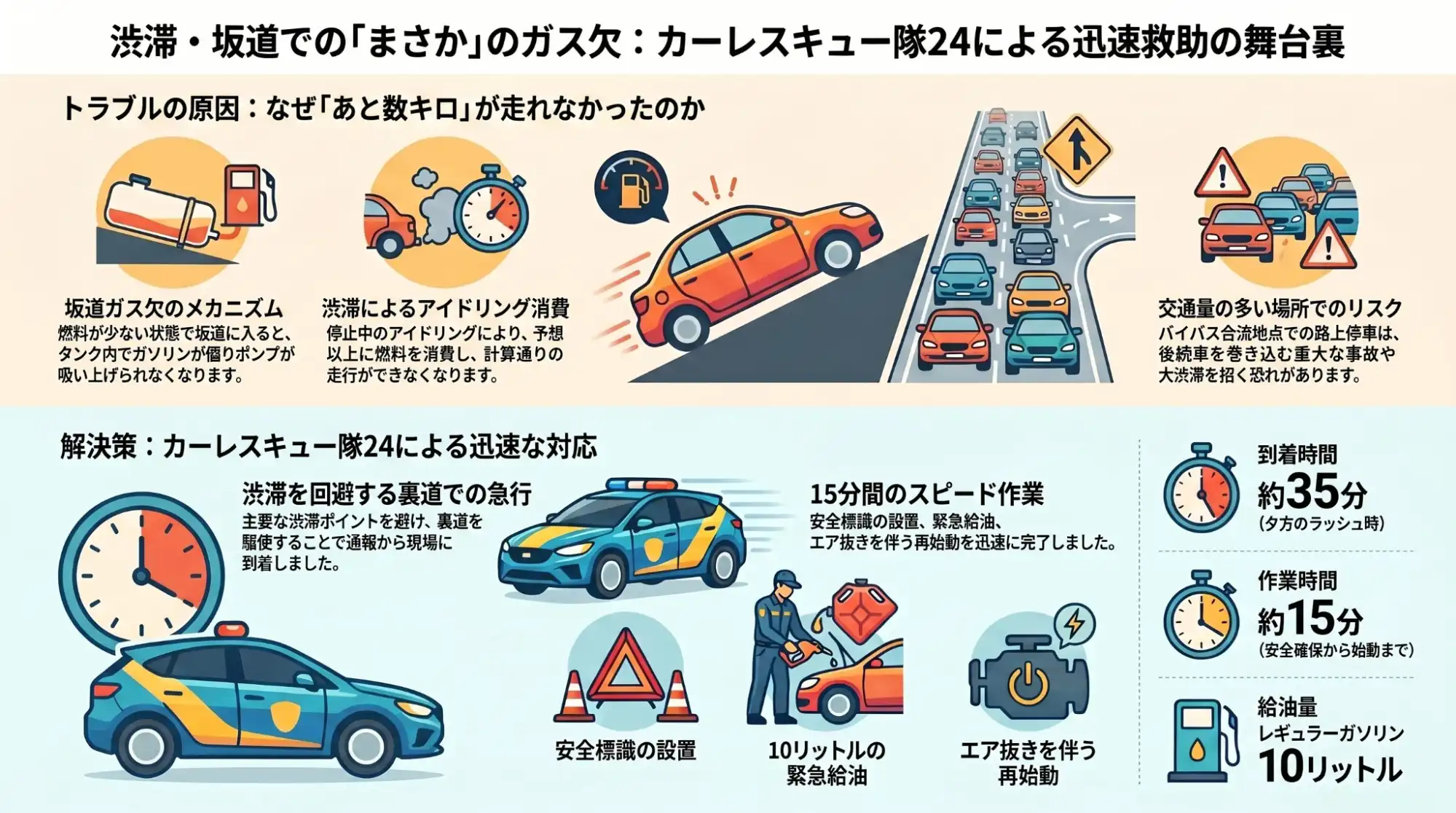 【三重県桑名市星川】通勤ラッシュ時のバイパス手前で沈黙。ガス欠のノートを緊急給油で救助